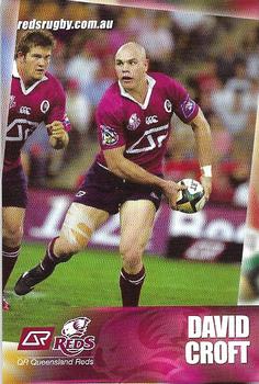 2006 Queensland Reds Official Player Cards #NNO David Croft Front